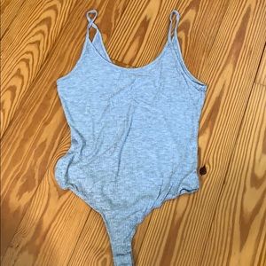3/$15 Grey Ribbed tank bodysuit large